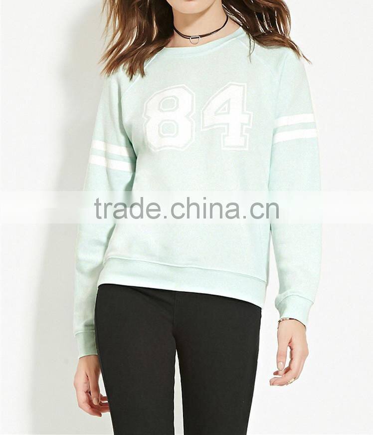 New design fashion crewneck printed sweatshirt for women