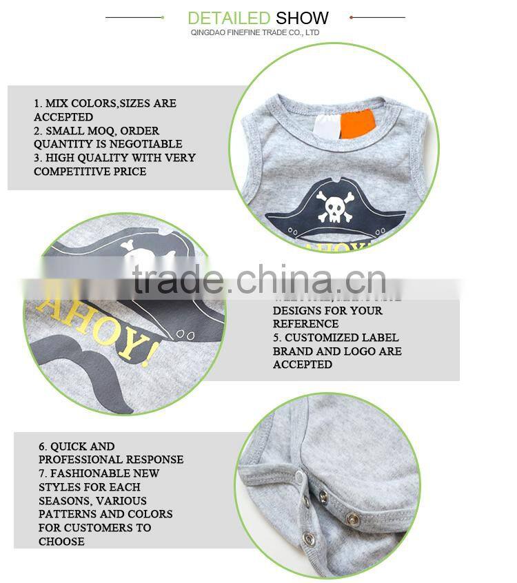 Eco Friendly Baby Clothes Unisex Sleeveless Organic Baby Romper