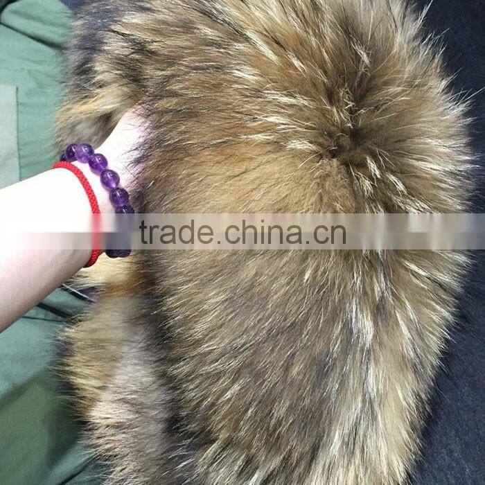 Myfur Natural Real Raccoon Fur Hood China Factory Price Parka Wholesale