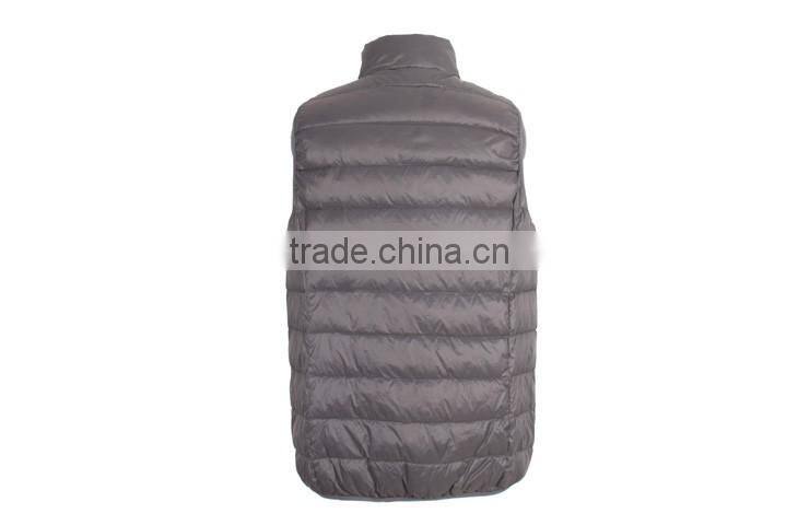 M1081 men sleeveless stand collar down vest