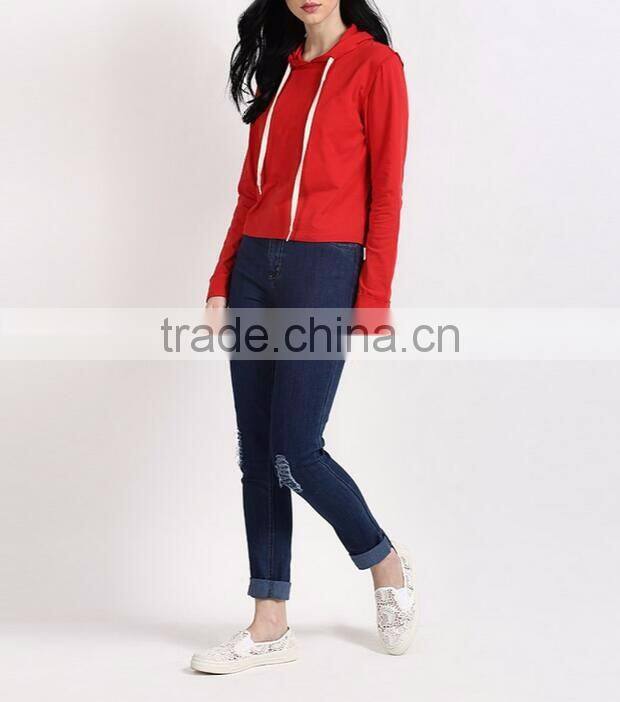 Women pull over sweatshirts custom cropped hoodie