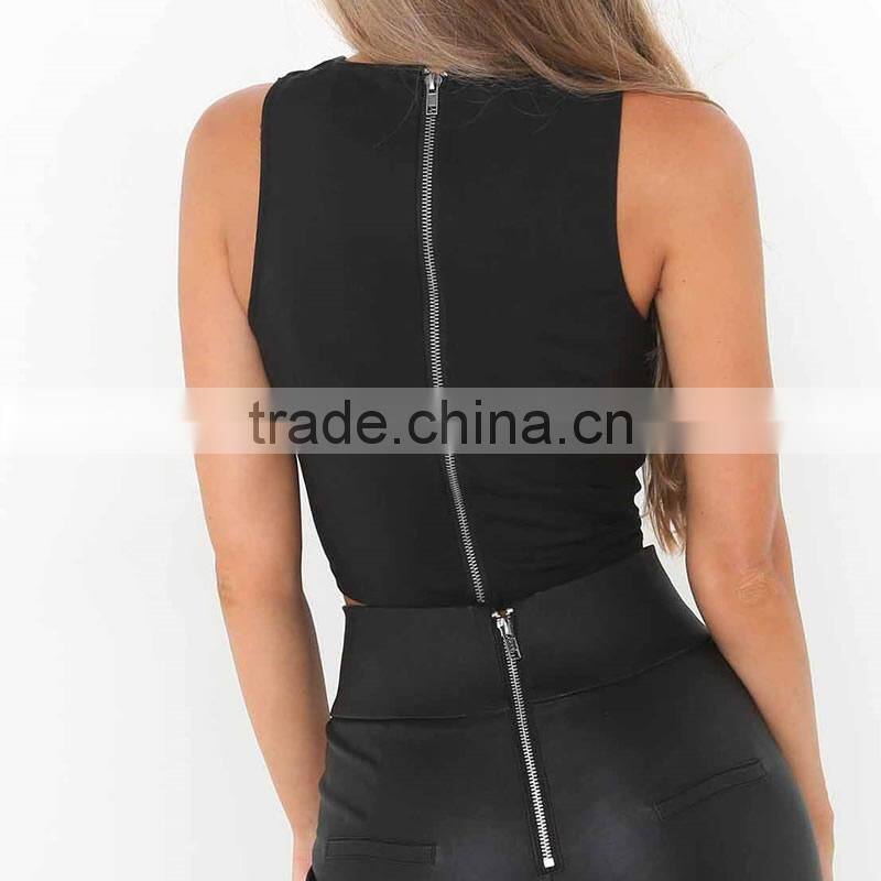 Polyester Tank Top hollow patchwork Solid Sold By PC