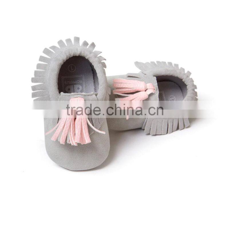 PU baby moccasins with tassels, tassel baby moccasin