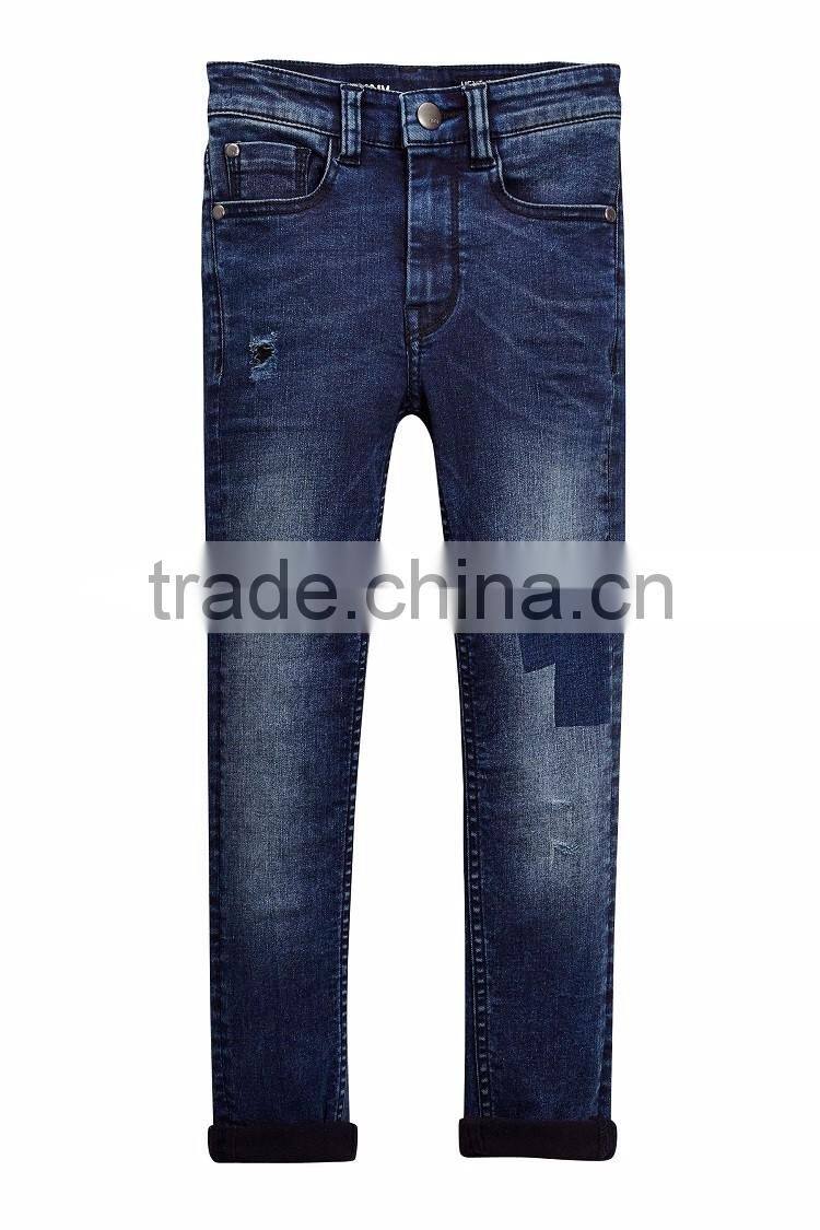 2017 factory price hot sale straight regular high waist jeans trousers pants for kids