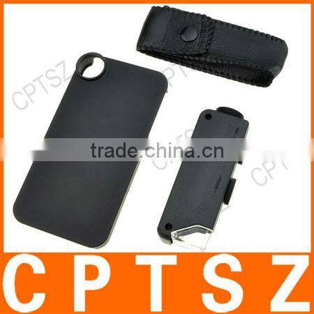 60X-100X Zoom LED Lighted Pocket Microscope for iPhone4 Rear Protection Cover