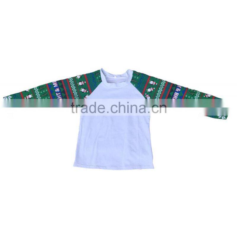 Wholesale Boutique printed Icing Raglan Shirts Sleeve Baseball Raglan Tee T Shirt Christmas Baby Ruffle