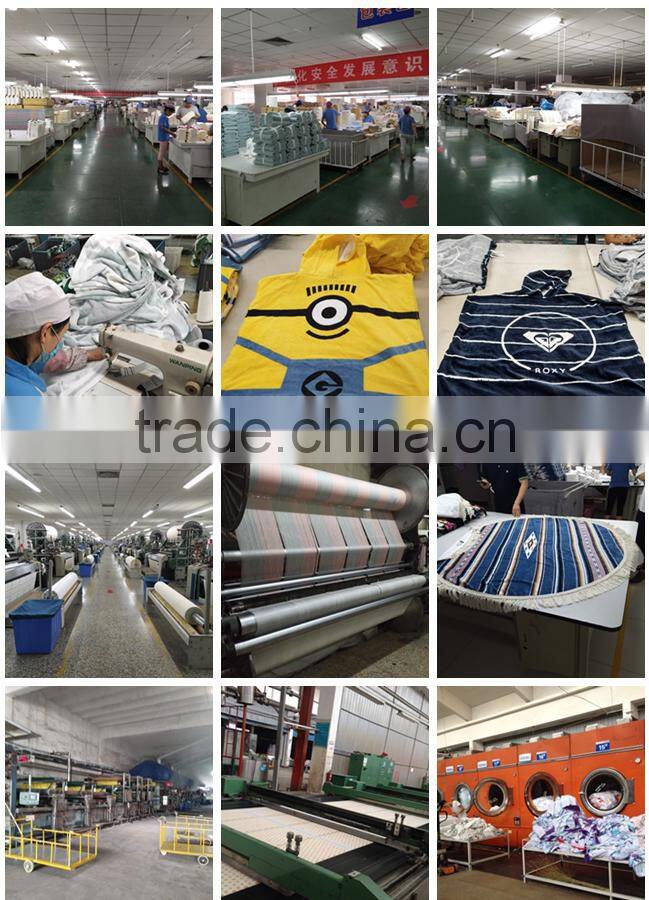 Surf Poncho Beach Towel Plain Pattern Velour Bath Robe With Hooded