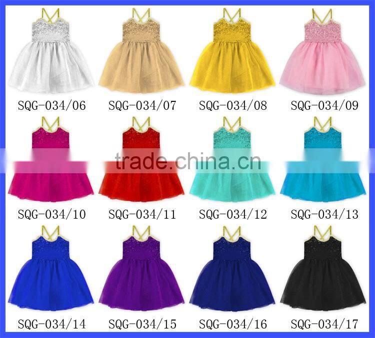 Wholesale 4th of July Sparkle Children Girls Dress Patriots' Day Sequin Baby Dress M6033104