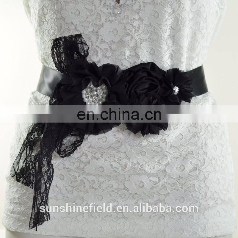Wedding Sash Belt Maternity Sash Chiffon Flower Sash QB5A9