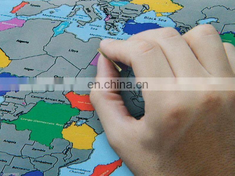 ScRATCH OFF ATLAS World Map Globe Countries Travel Log Poster Journal Accessory SG005
