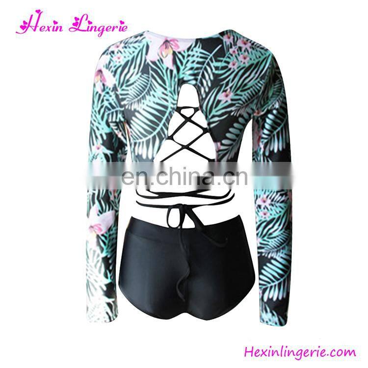 2017 Long Sleeves Swimwear Custom Fat Woman In Bathing Suit