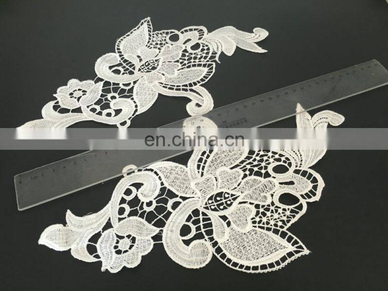 2017custom fancy flower lace patch/applique