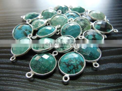 Wholesale semi precious gemstone connector/Rainbow Moonstone Bezel Gemstone Connectors/2015 color gemstone connector