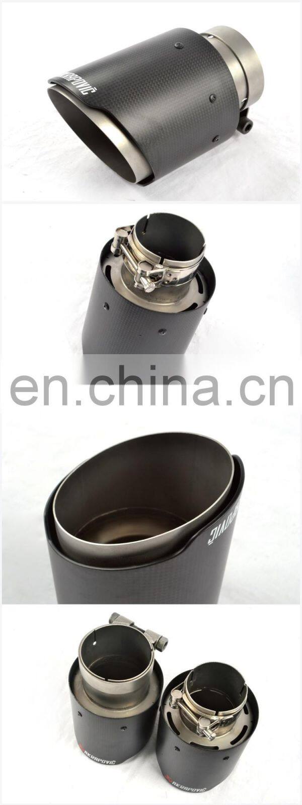 High Quality Custom Akrapovic Carbon Fiber exhaust tail pipe car muffler tips with ss304 clamp