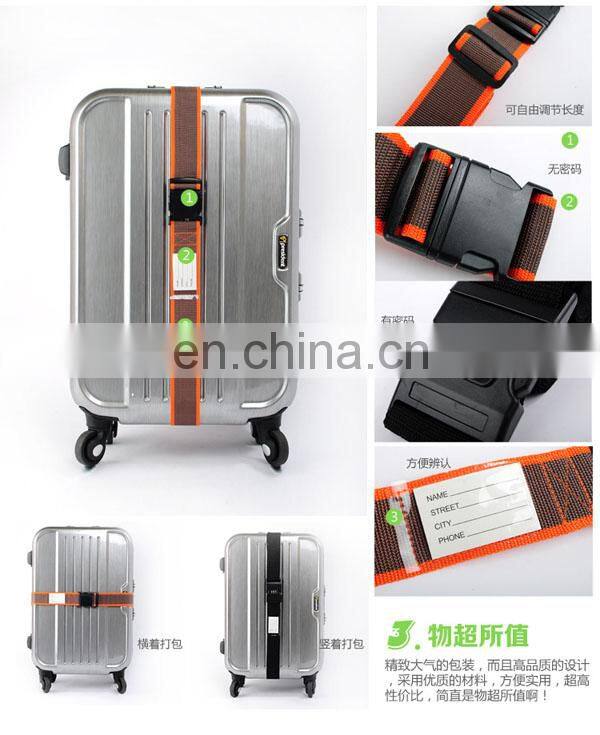 Custom cheap buckle bind belt for packing suitcase
