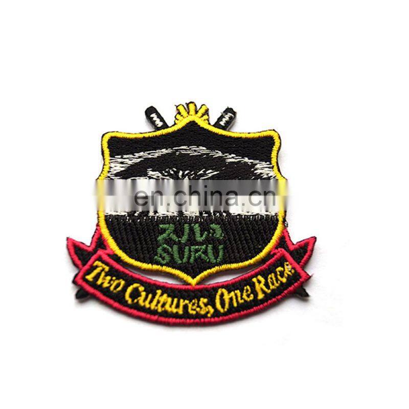 Wholesale custom fashion embroidered patch embroidery badge for clothing