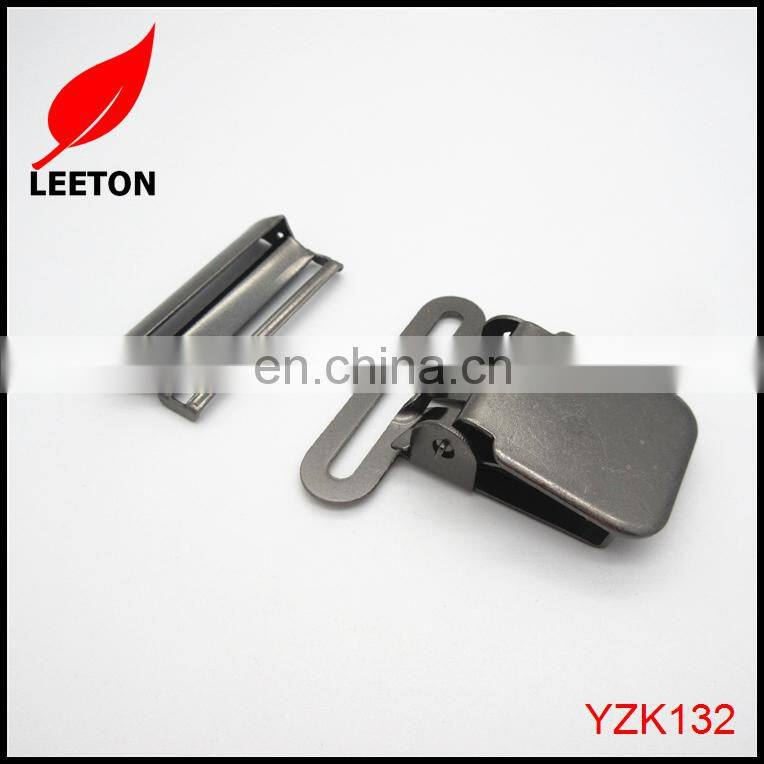 Factory supply 40mm strong metal black suspender clip and adjuster