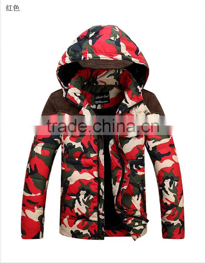 High Quality Soft Men Fashion Camo Down Jacket for Man