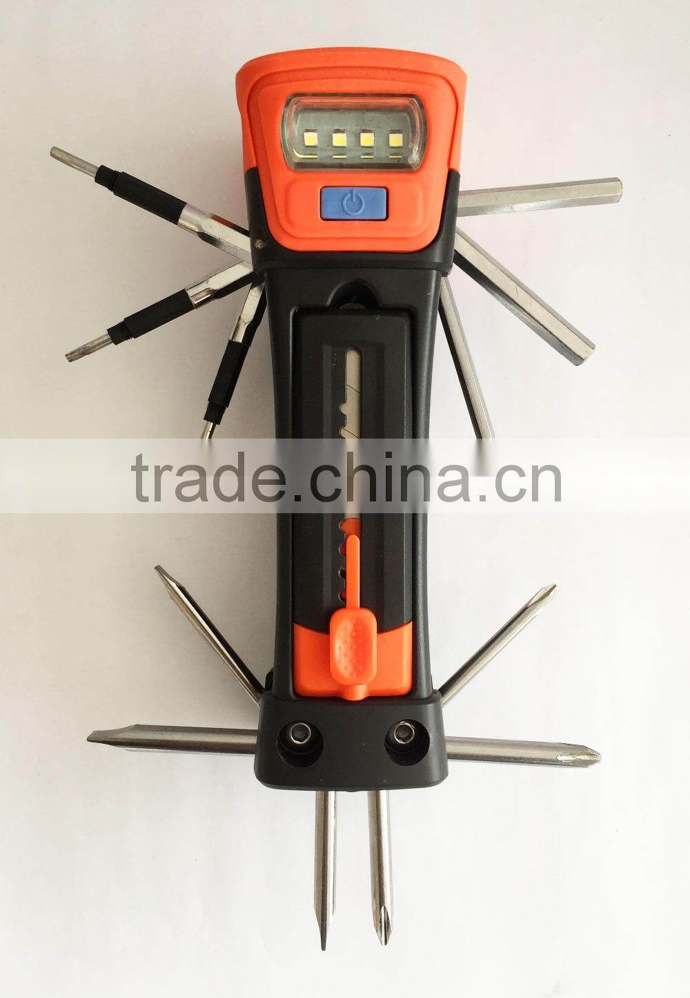 Portable emergency multi function tool flashlight