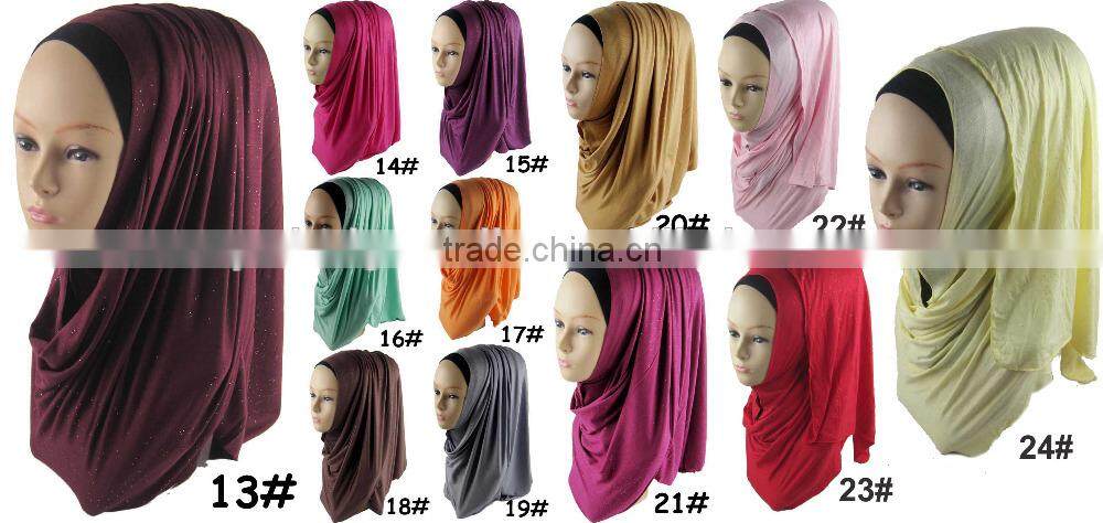 S178 new style shimmer little sequin jersey HIJAB women's rectangle muslim scarf