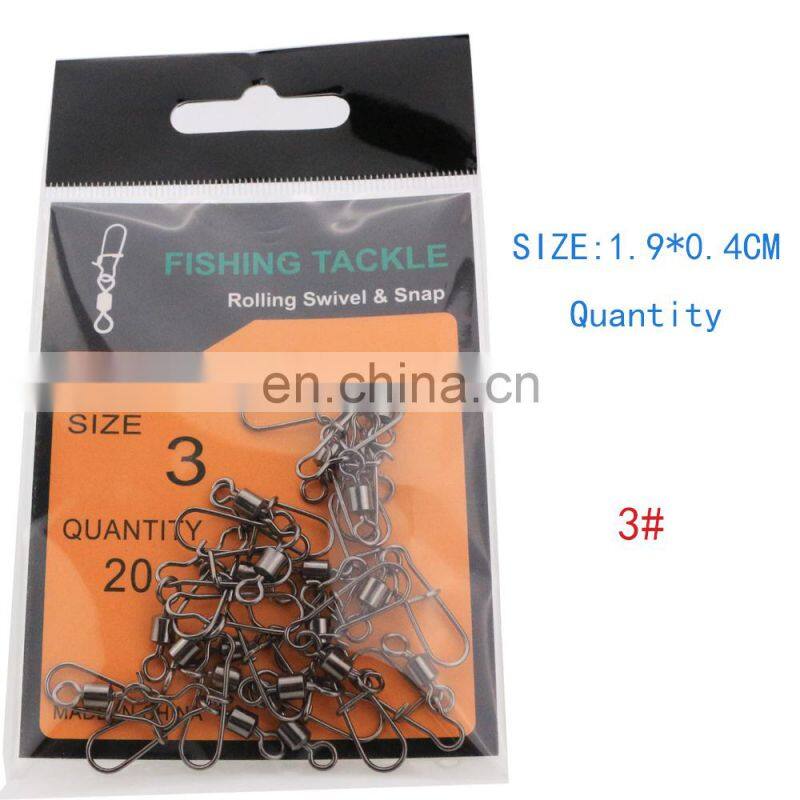 500PCS Stainless Steel Fishing Connector Pin Bearing Rolling Swivel Snap  fishing split ring other fishing products