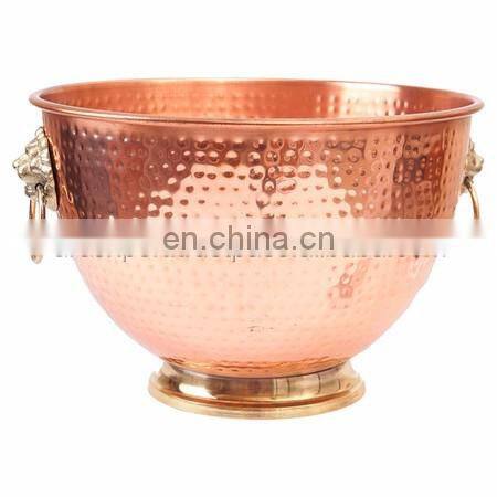 round metal shiny deer handle ice bucket