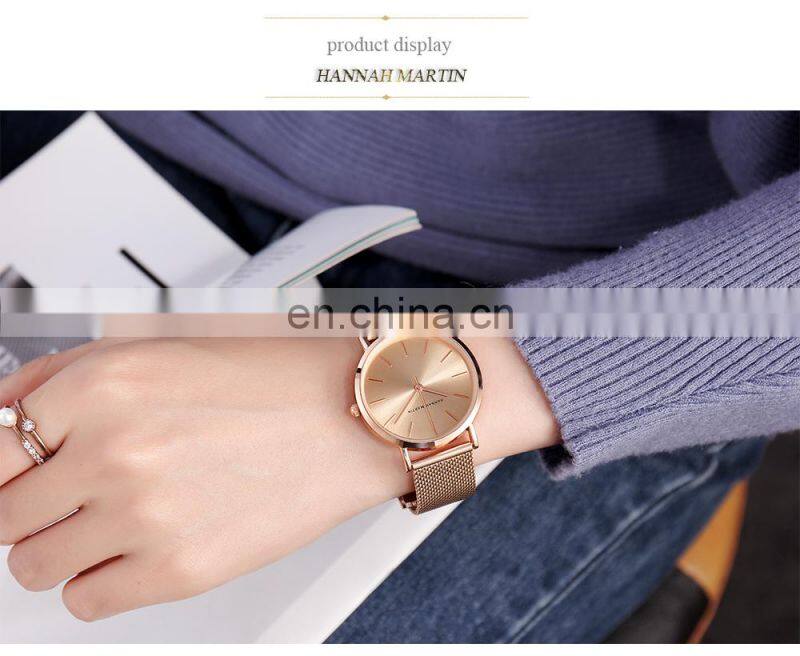 Hannah Martin CC36 Luxury Ladies Quartz Movement Watch Women Stainless Steel Chronograph Wristwatches Business Watch