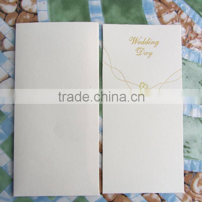 2016 Hot Sale Ivory Gold Foil European Tradition Elegant Wedding Card
