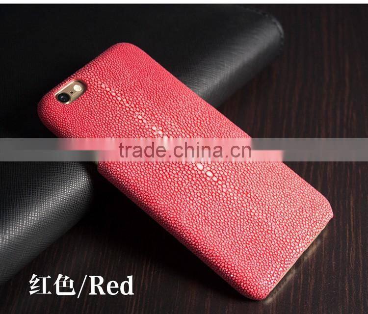 Luxury genuine polished stingray leather skin case for iphone 6 plus