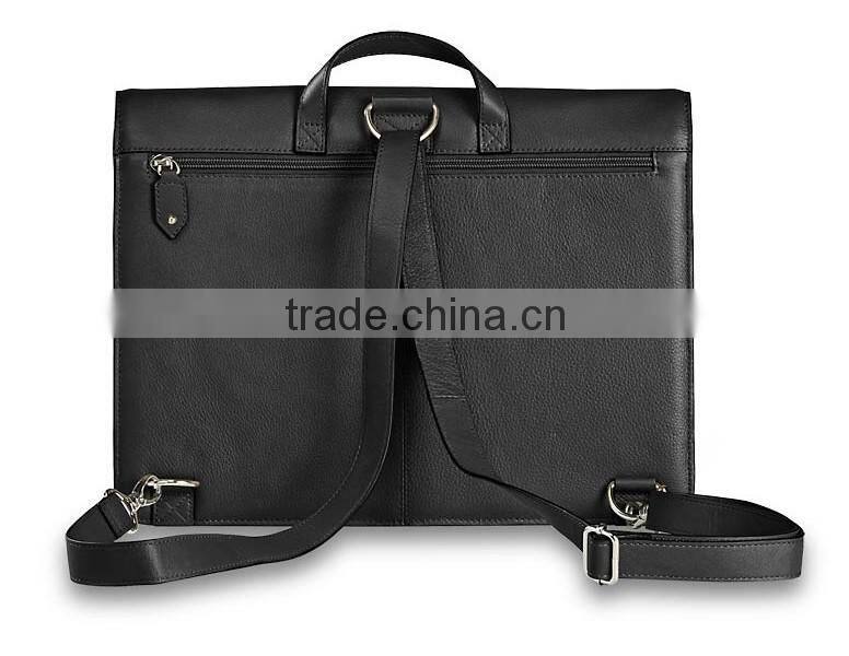 New design genuine pebble leather convertible backpack or crossbody messenger bag