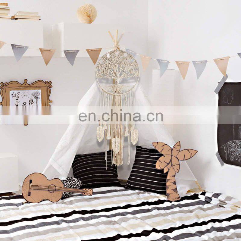 Macrame Wall Hanging Dreamcatcher with Feather Leaf Woven Boho Home Decor Nursery Hippie Tree of Life Large Dream Catcher