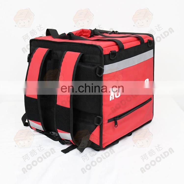 Wholesale or Customized waterproof insulated red food delivery backpack by motorcycle
