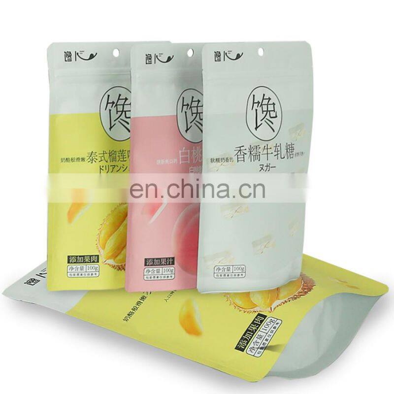 Stand up pouch customied printing snack packaging bag with clean window zipper lock bag dry fruit packaging bag