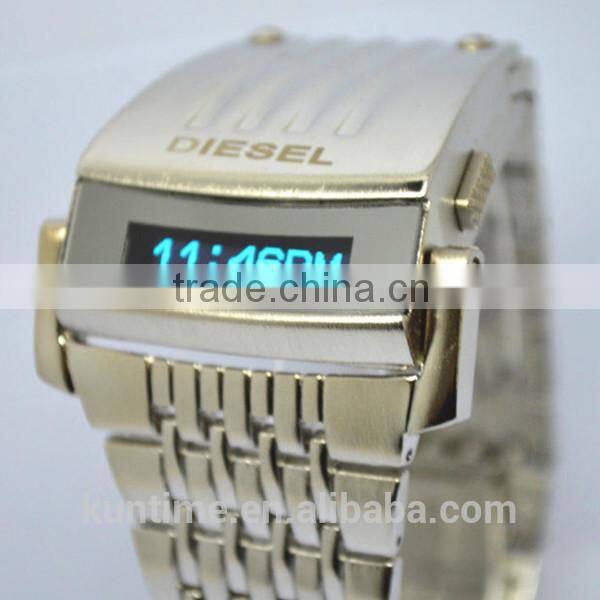 2014 machine cat head stainless steel back men watch digital LCD watch