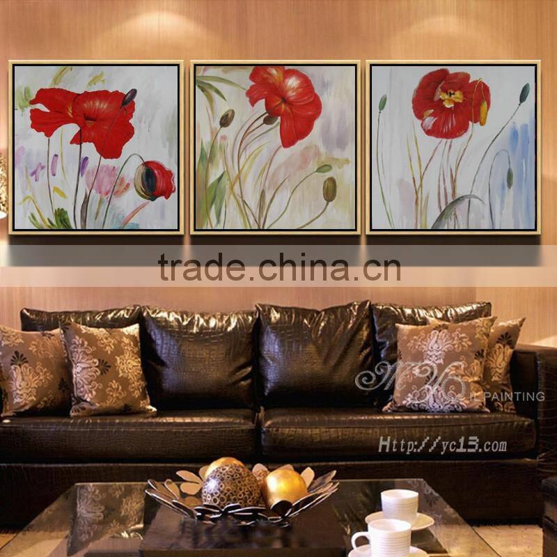 New product 2016 canvas floral canvas oil painting for christmas decoration GZ-300