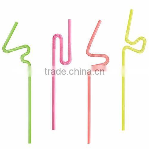 Eco-friendly Plastic straw Black felxible plastic drinking straw, hard straw with spoon, black jumbo straw