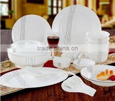 56 pcs lastest design household antique porcelain dinner plate set