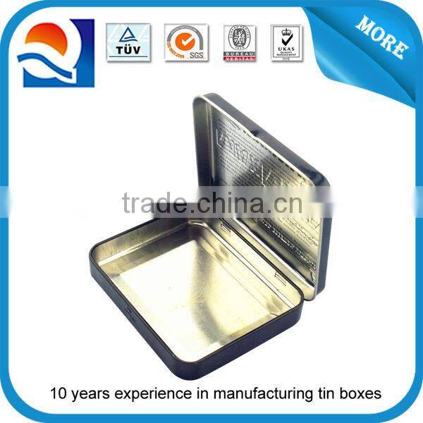 Tin box with hinge