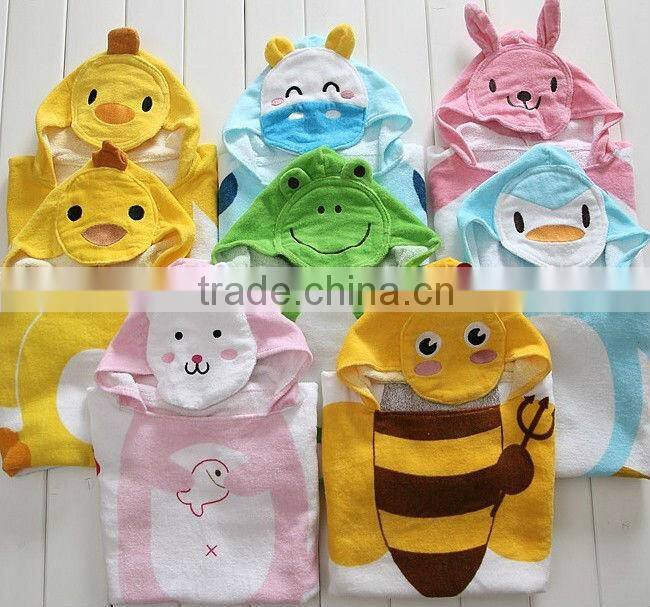 Pure Cotton Children Bath Towel Cute Cartoon Kids Bathrobe Ainmal Baby Bathing Suits
