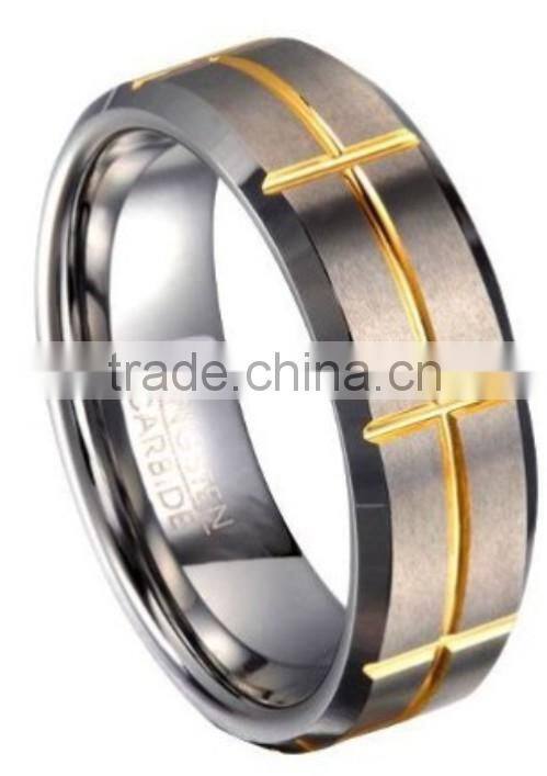 High quality tungsten Finger Ring with blue carbon fiber