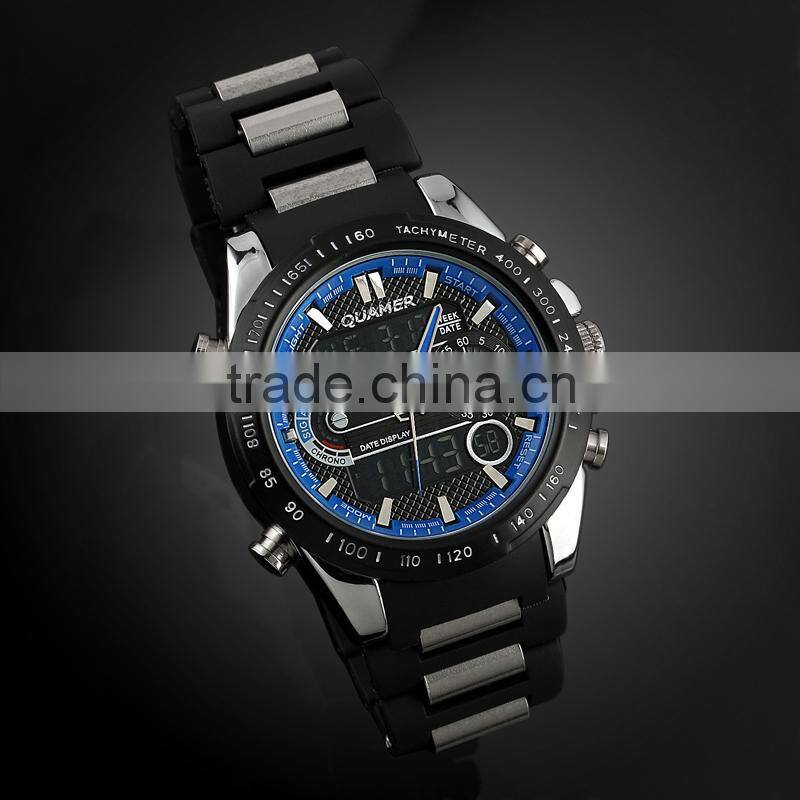 New Black & Blue Silicon Material Men Watches For Sport