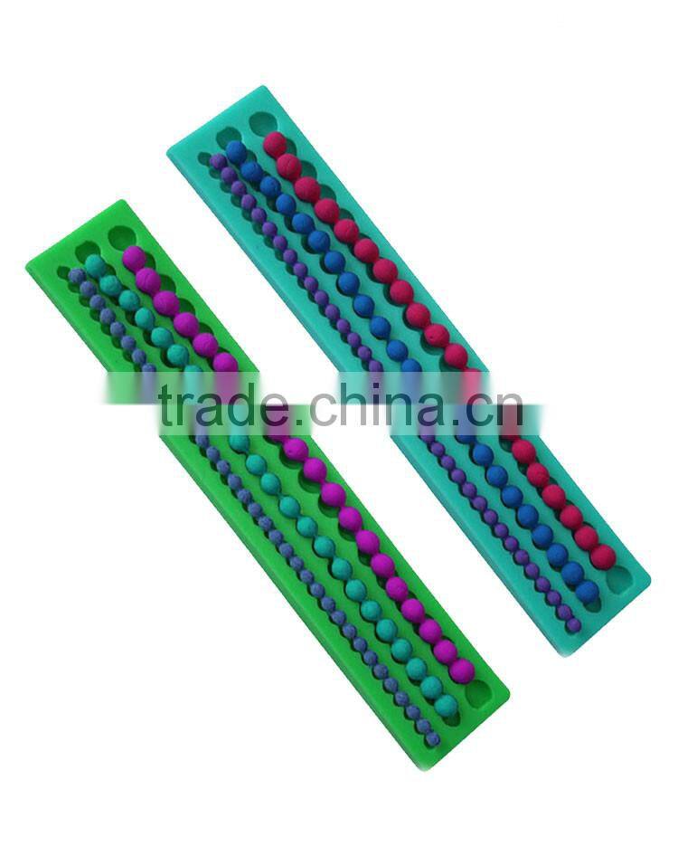 3D Pearl Necklace Bead Shapes Fondant Cake Mold Clay Silicone Decor Tools