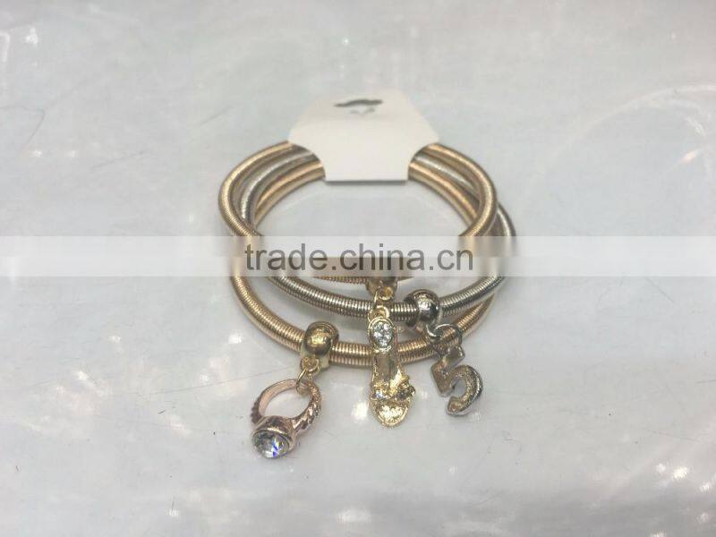 European Peace Love Symbol Spring Elastic Bracelet