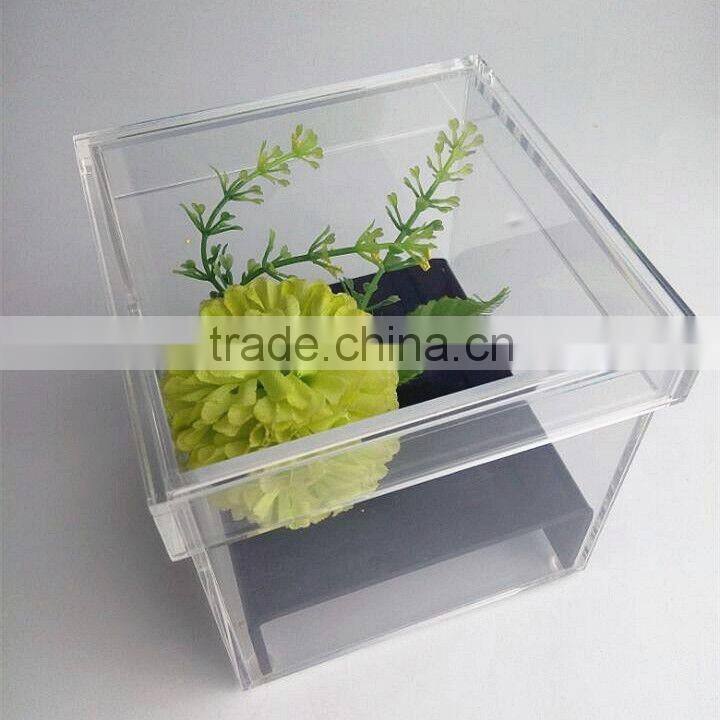 New Product 2016 Wholesale acrylic Desktop Gifts Rose Display Box