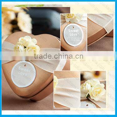 Red Heart Shaped Gift Tin Box For Wedding