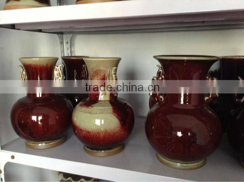 chinese antique porcelain/red flower vase