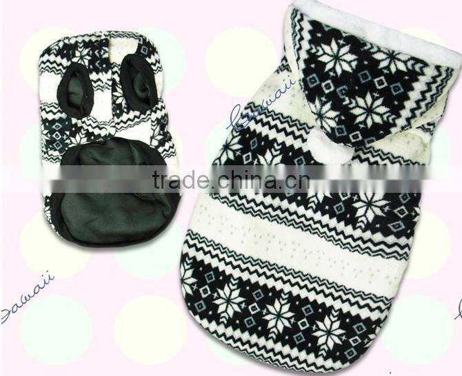 Red Christmas Fleece Dog Hoodie Clothes superwarm