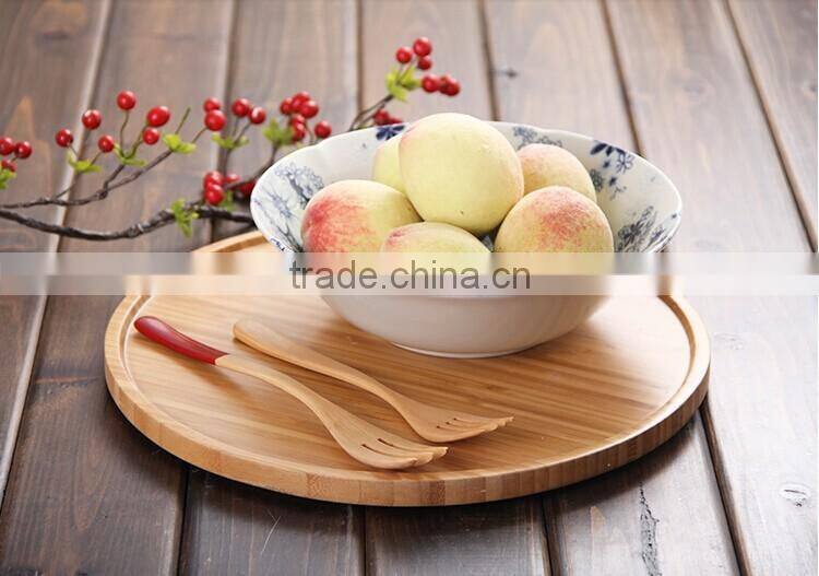 Hotel use beauty bamboo round food tray