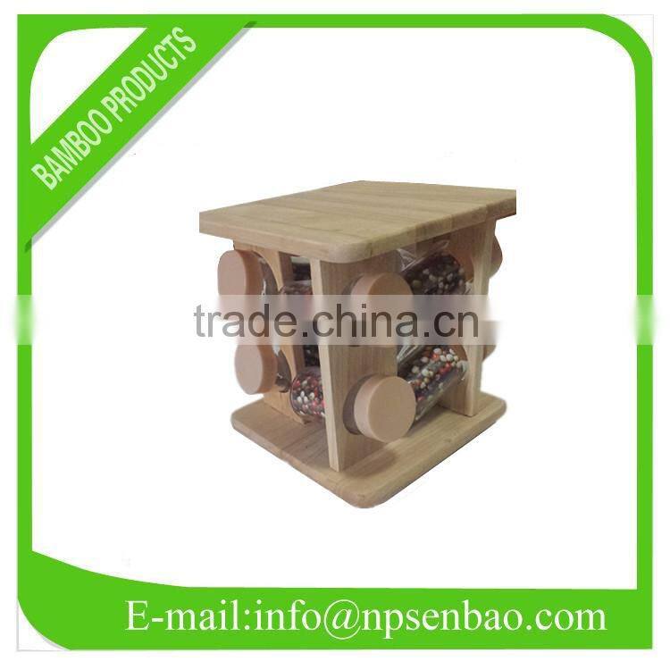 8pcs wooden Spice rack / revolving spice rack