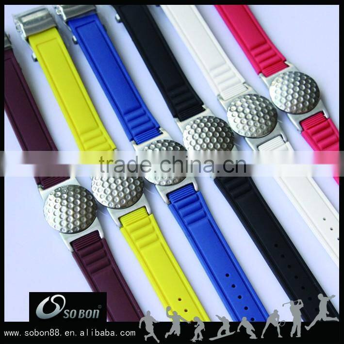New design silicone wristband custom logo magnetic bracelet with changeable ball marker